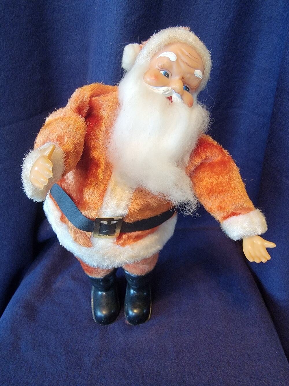 Vintage Japan Musical Santa Claus 12" Jingle Bells Christmas Figure Mid Century